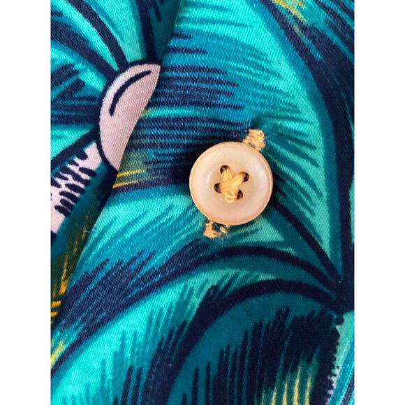 Hawaiian Shirt Macaw Parrot Palm Trees Surfboards Floral Jungle button Shirt - Picture 11 of 15